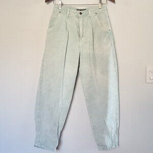 Zara light turquoise barrel fit jeans